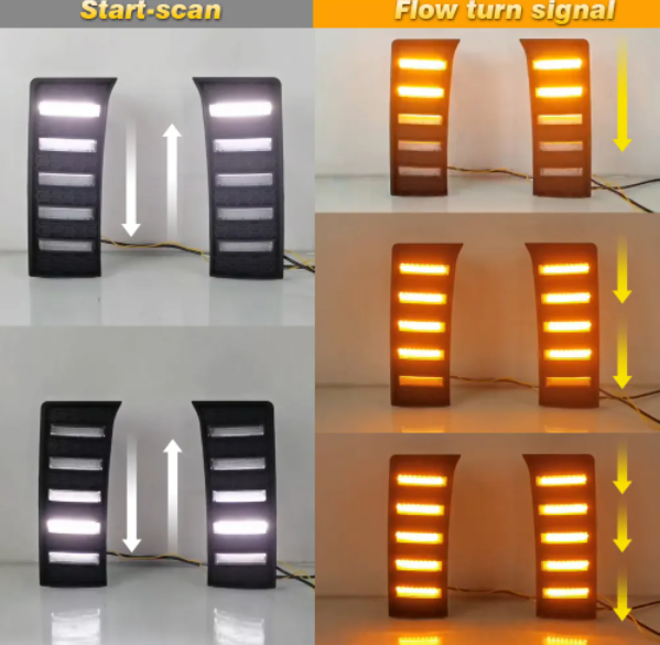 KEEN New Daytime Running Light for Toyota Tundra 2022 2023 White Scan LED DRL Flow Turn Signal Fog Lamp Auto Head Lights