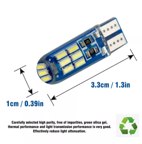 KEEN 12V Car LED T10 3014 15smd W5W Silicone Light Bulb Auto Interior Reading Lamp Clearance Lights White 6000K