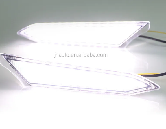  KEEN NEW 12V LED Car for 18 Toyota Rush 2019 2020 DRL Daytime Running Fog light Lamp cover white flow amber turn signal