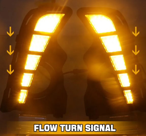 KEEN New Daytime Running Light for Toyota Highlander 2018 2019 LED DRL Flow Turn Signal Car Driving Fog Lamp