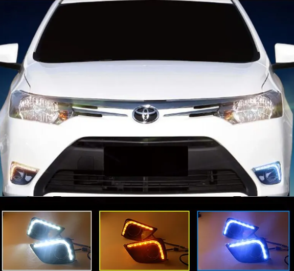 KEEN led DRL Daytime Running Light for Toyota Vios 2014-2016 Driving Fog Lights with Turn Signal Head Lamp