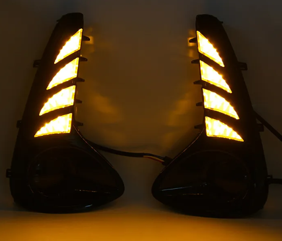 KEEN Hotselling Car LED DRL Daytime Running Light With Yellow Turn Signal Function Fog Lamp For vios 2020 2021
