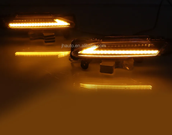 KEEN New Style Car LED Daytime Running Light For 2017 2018 2019 Toyota Yaris DRL White Fog Lamp Cover With Amber turn Signal