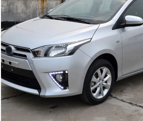 KEEN 12v LED Daytime Running Light for Toyota Yaris 2013 2014 2015 DRL with Amber Turn Signal Driving Fog Lamp Headlight