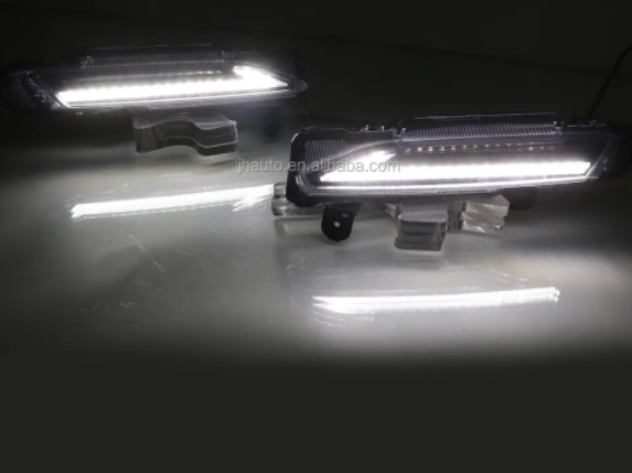 KEEN New Style Car LED Daytime Running Light For 2017 2018 2019 Toyota Yaris DRL White Fog Lamp Cover With Amber turn Signal