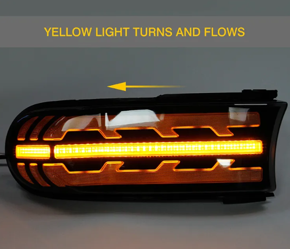 KEEN 12V LED DRL Daytime Running Light For Toyota FJ Land Cruiser 2007-2021 Flow Turn Lights Start-scan Fog lamp Headlight