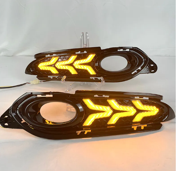  KEEN Car Led Daytime Running Light for Honda Vezel HRV HR-V 2015 2016 2017 2018 DRL with Turn Signal Fog Lamp Cover Head Lights