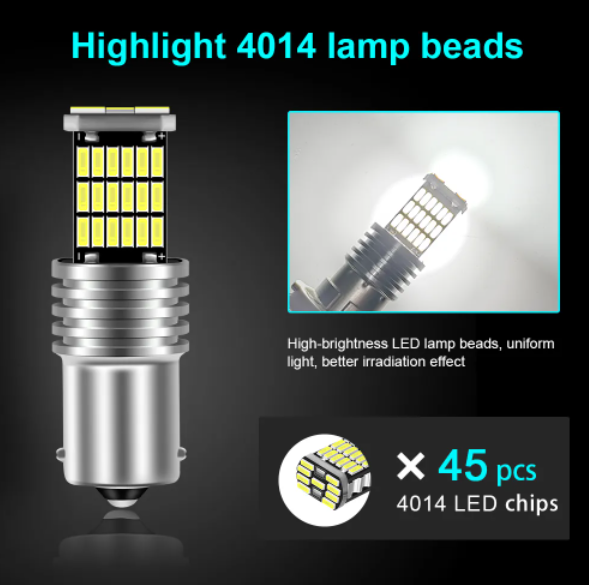  KEEN Dc12V 1156 1157 Canbus 4014 45SMD DRL Auto led Lights BAU15S PY21W BA15D 3156 3157 7440 7443 Car Light Bulb