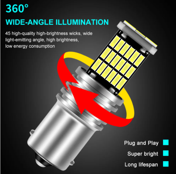  KEEN Dc12V 1156 1157 Canbus 4014 45SMD DRL Auto led Lights BAU15S PY21W BA15D 3156 3157 7440 7443 Car Light Bulb