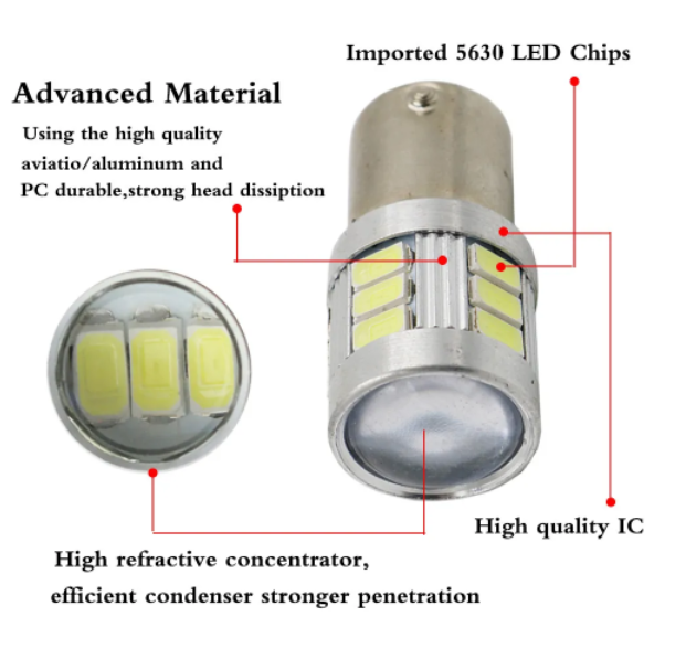 KEEN Car Brake light 1156 BA15S 1157 BAY15D P21W 18 LED 5630 3157 7440 7443 18SMD Car Tail Bulb Brake Lights Auto Reverse Lamp