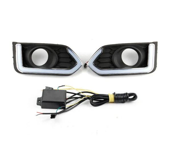 KEEN Car LED DRL for Honda City 2017-2018 Daytime Running Lights with Amber Turn Signal Driving Fog Lamp Cover Car Head Lights