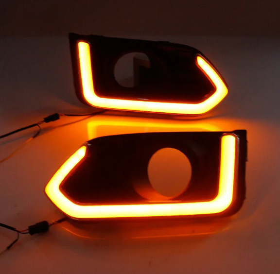 KEEN Car LED DRL for Honda City 2017-2018 Daytime Running Lights with Amber Turn Signal Driving Fog Lamp Cover Car Head Lights