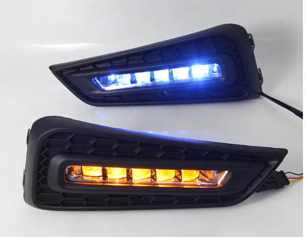    KEEN High Quality LED Daytime Running Light for Honda City 2015-2018 Flow LED DRL Driving Fog Light Cover LED Turning