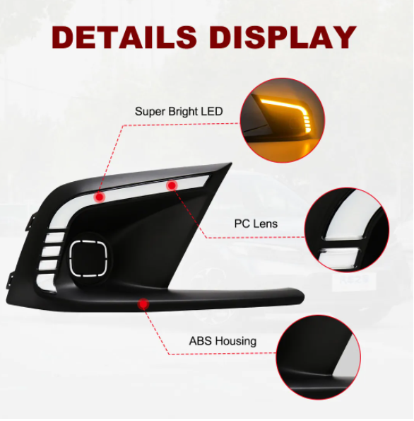 KEEN led DRL for Honda Civic 11th 2021 2022 Start-scan Daytime Running Light with Flow Turn Signal Driving Fog Lamp Head Lights