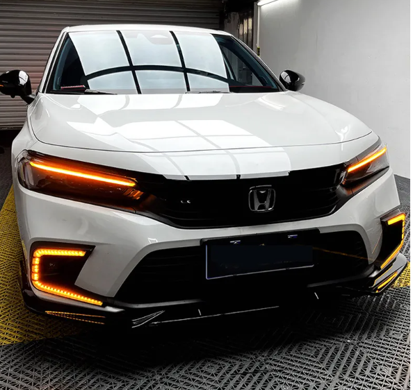 KEEN 12V Car Daytime Running Light for Honda Civic 2021-2022 Start-scan LED DRL with Dynamic Turn Signal Driving Fog Lamp