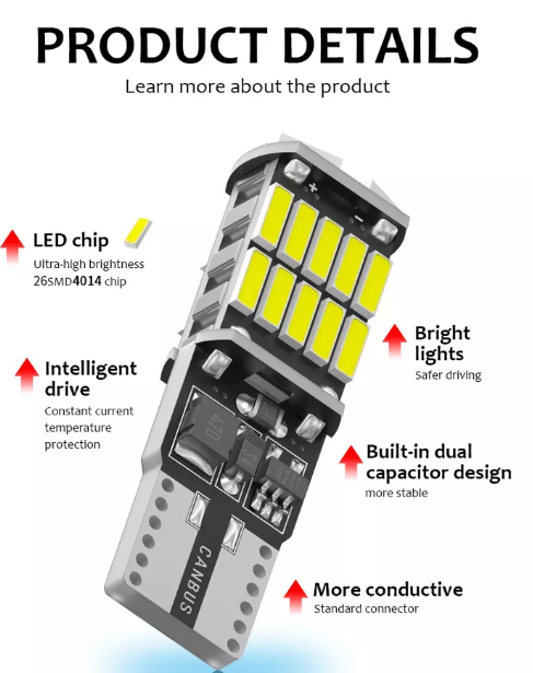 KEEN 12V LED Canbus T10 4014 26SMD W5W Interior Light Bulb Car Clearance Width Lamp Auto Reading Lights Side Led