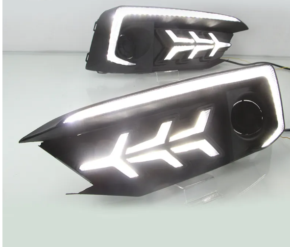  KEEN Car Led DRL for Honda Civic 2019 2020 Daytime Running Lamp with Amber Turn Signal Auto Driving Fog Lights