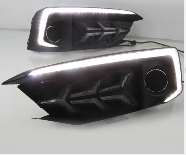  KEEN Car Led DRL for Honda Civic 2019 2020 Daytime Running Lamp with Amber Turn Signal Auto Driving Fog Lights