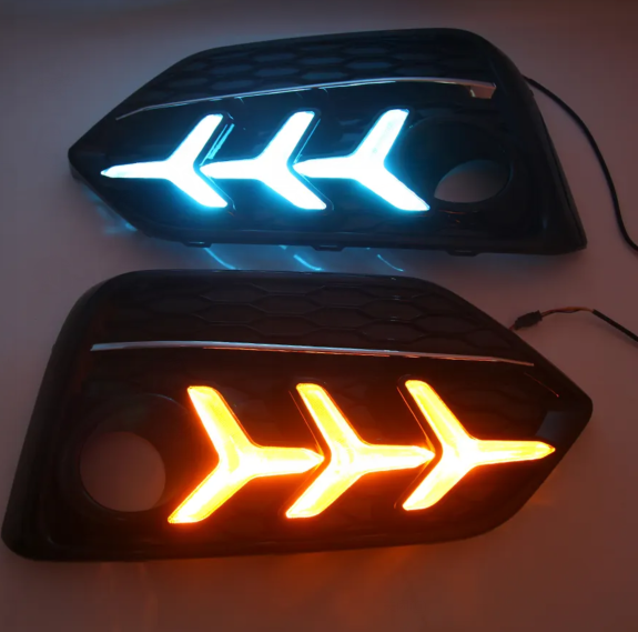 KEEN Hot Sale DRL for 2019 2020 Honda Civic Hatchback Daylight Fog Light Cover led Flow Turning Head Lamp