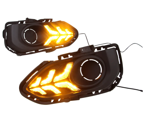 KEEN Car Daytime Running Light for Honda Fit Jazz 2017 2018 2019 Led DRL Driving Fog Lamp with Turn Signal Lights