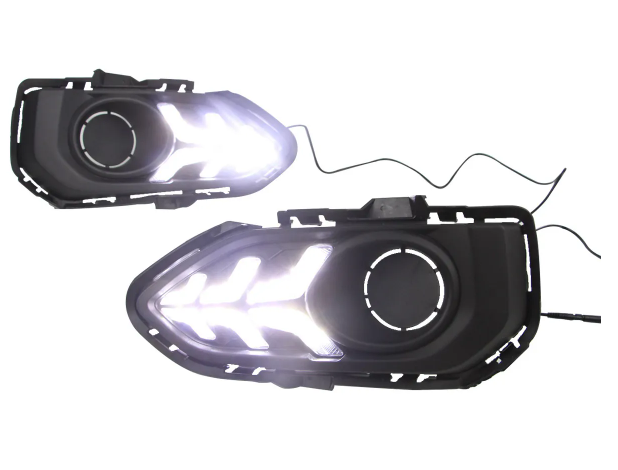 KEEN Car Daytime Running Light for Honda Fit Jazz 2017 2018 2019 Led DRL Driving Fog Lamp with Turn Signal Lights