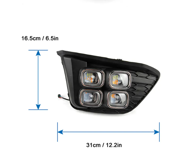 KEEN Auto led DRL for Honda Fit Jazz 2014-2017 White and Amber Daytime Running Lamp Driving Fog Light Head Light