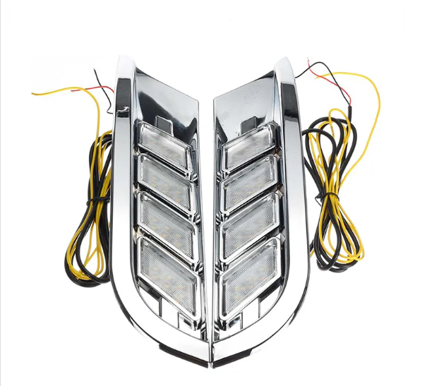 KEEN 12V LED Car for Nissan Kicks 2017 2018 2019 DRL Daytime Running Fog Lamp cover white and amber turn signal