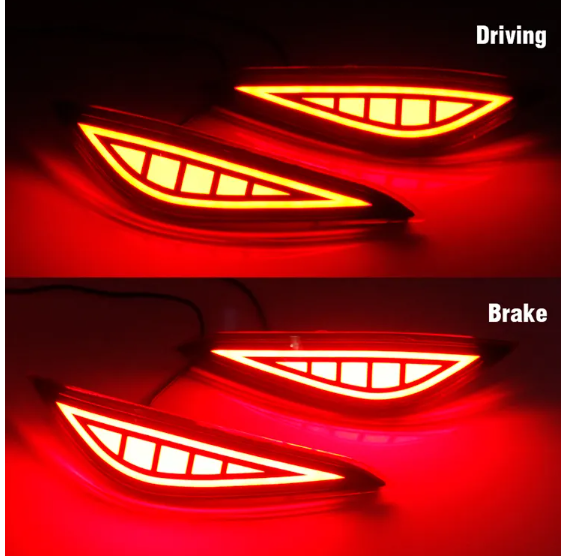  KEEN Super Bright Automobiles 12V Red Lens LED Brake Lights For RUSH 2018 2019 Car Tail Reflector Bumper Light