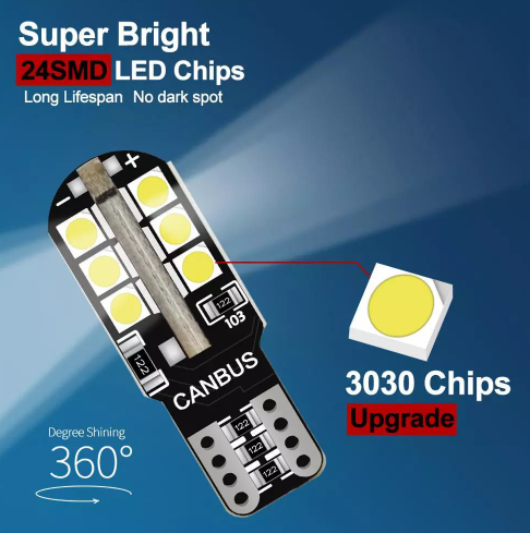  KEEN Canbus Auto 12V T10 3030 24smd Led Clearance Width Light Error Free Auto Interior Dome Reading Lamp W5W Light Bulb