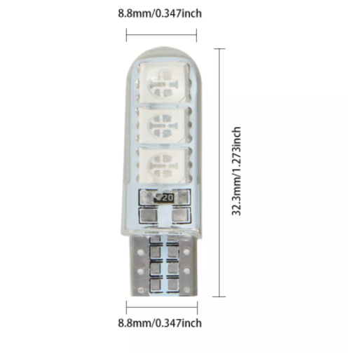 KEEN Silicone LED Bulb T10 5050 6SMD Canbus W5W Auto Clearancce Wedge Side License Plate Lamps Parking Lights