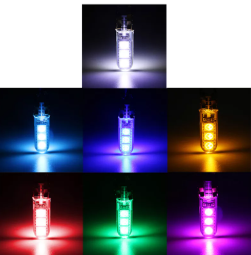 KEEN Silicone LED Bulb T10 5050 6SMD Canbus W5W Auto Clearancce Wedge Side License Plate Lamps Parking Lights