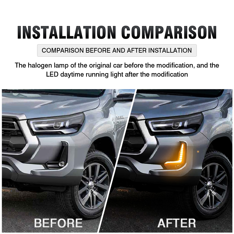 KEEN Newest Design Daytime Running Light for Toyota Hilux Revo 2020 2021 LED DRL Start-scan Driving Fog Lamp Headlight