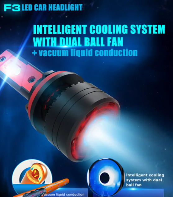 KEEN High Power F3 90W H7 Led Headlight H1 H4 H8 H11 9005 9006 HB3 HB4 H13 9012 Auto Headlamp Bulb