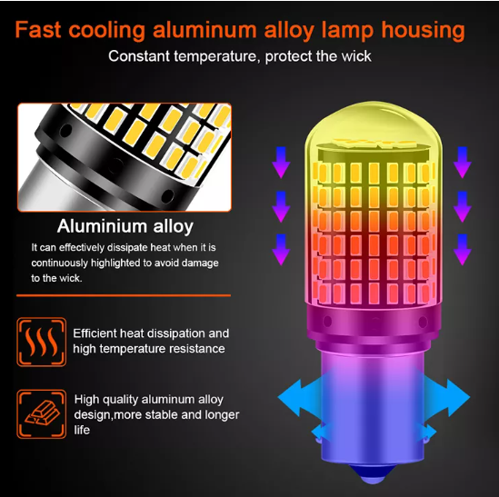 KEEN Car LED BAU15S 7440 BA15S Turn Signal Light Lamp Canbus 1156 3014 144SMD T25 Error Free No Hyperflash Auto Directional Bulb