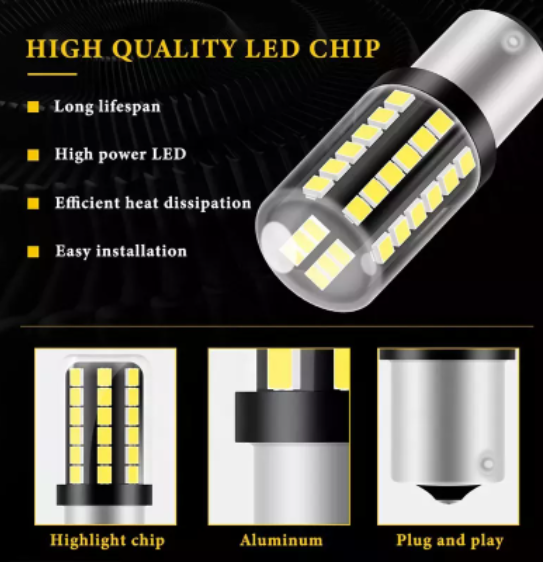 KEEN 12V 2022 Flash LED Bulb 1156 P21W Turn Signal Light Bulbs 2835 54smd 1157 BA15D Led BA15S BAU15S BAY15D Car Tail Lights