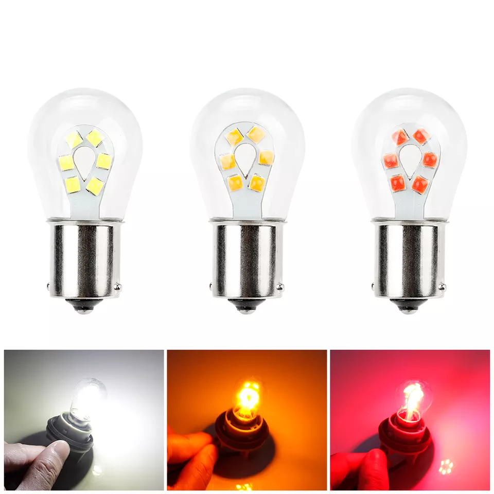 KEEN 12V Glass Case LED 1156 1157 BA15s BA15D 3030 12SMD P21W PY21/5W Car light Bulb Brake Stop Lights Turn Signal Tail lamp