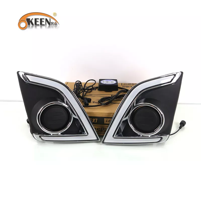 KEEN for 2016 2017 2018 ISUZU D-MAX Dmax LED DRL 12V daylight white amber turn signal pickup daytime running fog lamp Cover LED