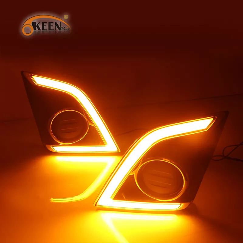 KEEN for 2016 2017 2018 ISUZU D-MAX Dmax LED DRL 12V daylight white amber turn signal pickup daytime running fog lamp Cover LED