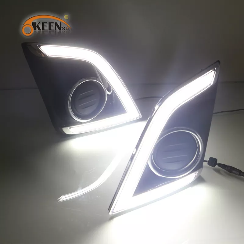 KEEN for 2016 2017 2018 ISUZU D-MAX Dmax LED DRL 12V daylight white amber turn signal pickup daytime running fog lamp Cover LED
