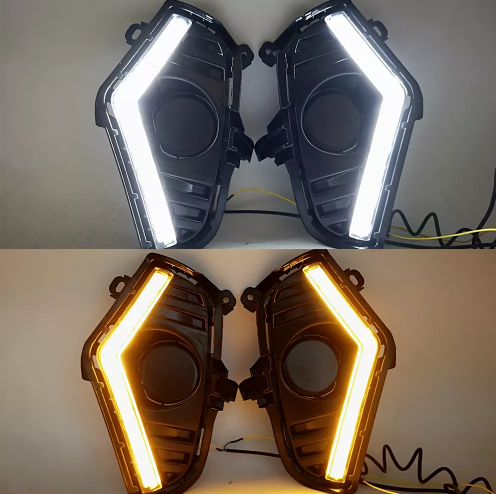 KEEN New Style Car LED Daytime Running Light For 2019 2020 2021 Toyota RAV4 DRL Fog Lamp Cover With Amber turn Signal