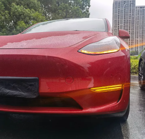  KEEN New led DRL for Tesla Model 3 Model y 2019-2022 Start-scan Daytime Running Lights with Flow Turn Signal Driving Fog Lamp