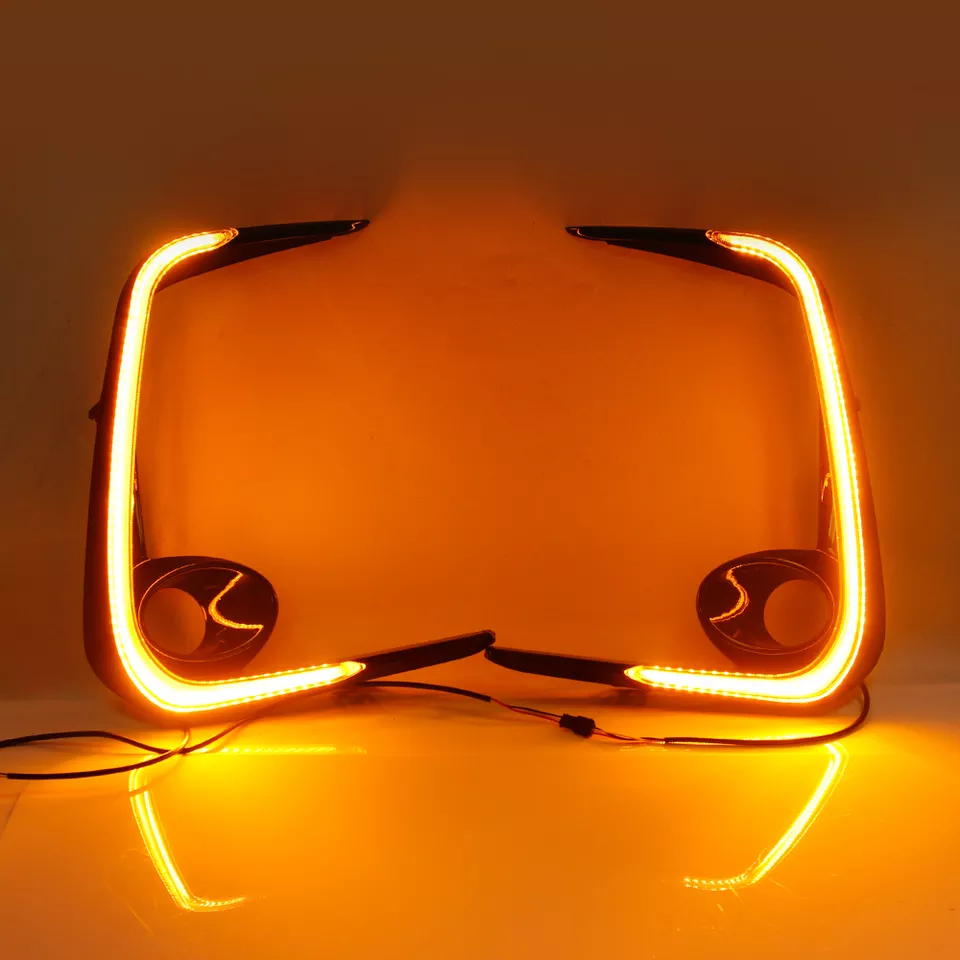   KEEN 12V for Car 2019 2020 Toyota Corolla Led DRL Daytime Running Light White Amber Flow Turn Signal Fog Lamp Cover