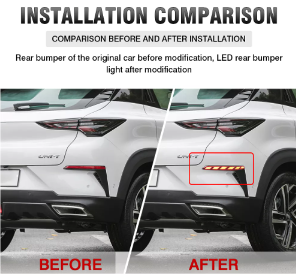 KEEN Rear Bumper Reflector for Changan Uni-T Tail Lamp Start Scan Brake Flow Turn Signal Car Taillight Rear Fog Lamp
