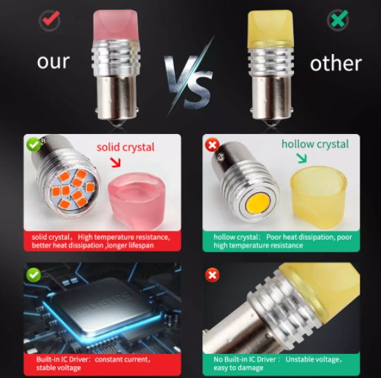 KEEN DC 9-14.5V Crystal Car Led Bulb T20 2835 9smd 7440 7443 W21/5W T25 S25 1156 1157 Tail Reverse Lamp Brake Turn Signal Light