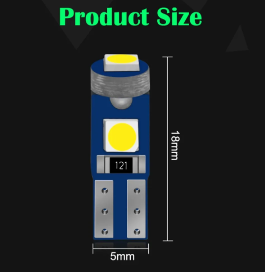 KEEN 12V T5 Led Bulb 3SMD 3030 Chips Car Dashboard Instrument Panel Lamp Warming Indicator Wedge Interior Light