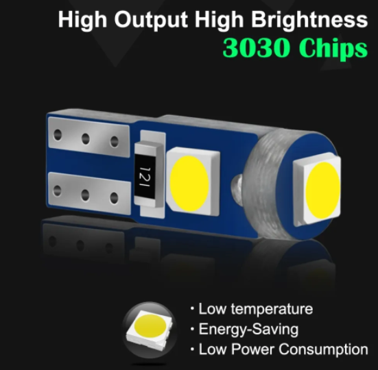KEEN 12V T5 Led Bulb 3SMD 3030 Chips Car Dashboard Instrument Panel Lamp Warming Indicator Wedge Interior Light