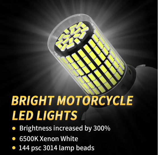   KEEN 12V Motorcycle Headlight Fog Light Bulb H4 BA20D P15D LED 144SMD 3014 Led Motor Motorbike Brake Lights