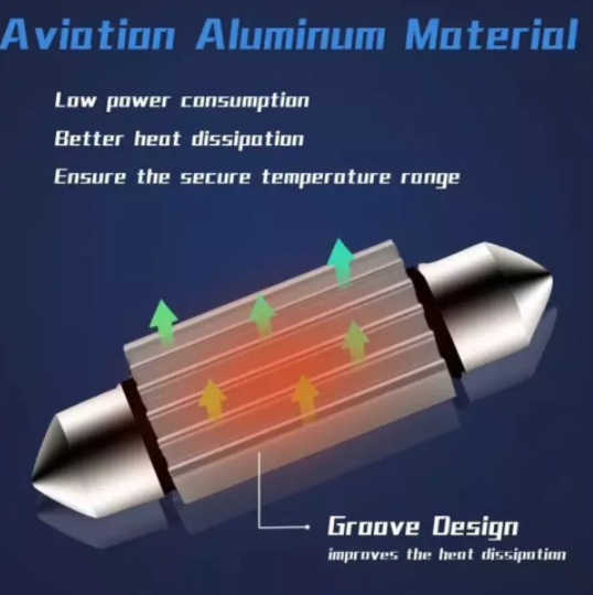 KEEN Aluminum led C5W Canbus Festoon 31mm 36mm 39mm 42mm for Car Bulb Interior Reading Lights License Plate Lamp 12V Car Light