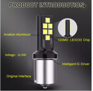 KEEN 12-24V T20 LED 3030 12SMD Light Bulb 1156 1157 BA15S BA15D Canbus Reverse Tail Brake Led bulb Turn Signal Lamp 7443 7440