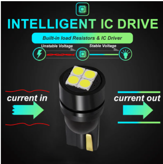 KEEN 12-24V Car W5W led Bulb 3030 4SMD T10 Clearance Wedge Dome Lights Auto License Plate Trunk Light Parking Lamp